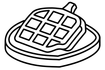 Abstract Line Art of Waffle Maker – Breakfast Appliance Vector

