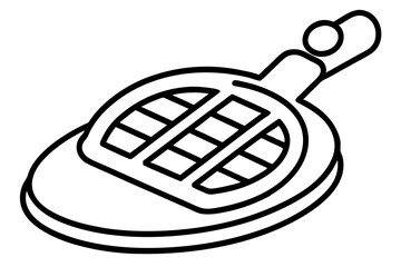 Abstract Line Art of Waffle Maker – Breakfast Appliance Vector

