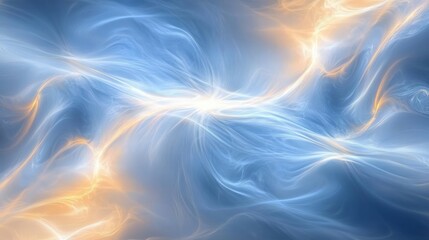 Serene Blue Waves with Golden Highlights