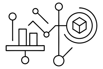 Abstract Outline Icons for Data, Analytics, and Digital Concepts


