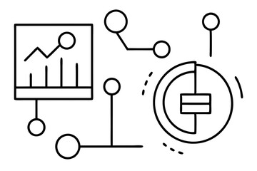 Abstract Outline Icons for Data, Analytics, and Digital Concepts

