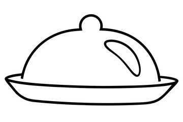 Abstract Outline of Butter Dish for Breakfast Illustrations

