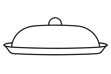 Abstract Outline of Butter Dish for Breakfast Illustrations

