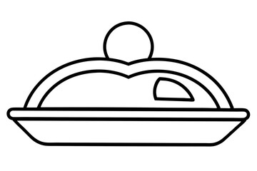 Abstract Outline of Butter Dish for Breakfast Illustrations

