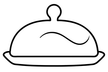 Abstract Outline of Butter Dish for Breakfast Illustrations

