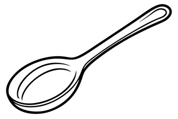 Abstract Wooden Spoon Outline Vector for Rustic Cooking Themes

