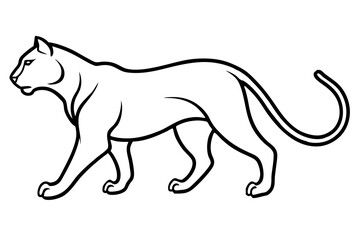 Obraz premium Abstract Panther Outline – Sleek and Powerful Animal Line Art