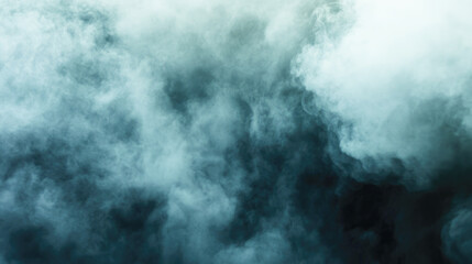 Fototapeta premium Abstract dense blue smoke and mist background with soft clouds