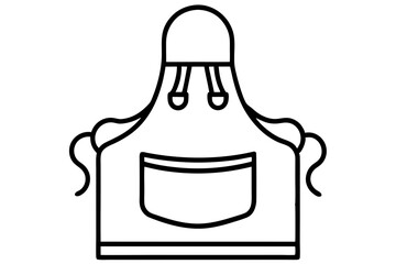 Obraz premium Kitchen Apron Line Art Vector – Detailed Cooking Wear Illustration