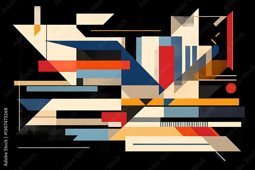 Aufkleber abstract geometric composition with rectangular and triangular shapes