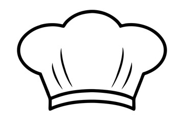 Elegant Line Art of a Chef's Hat for Culinary Design


