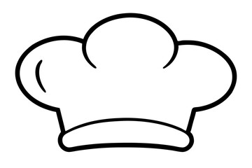 Elegant Line Art of a Chef's Hat for Culinary Design

