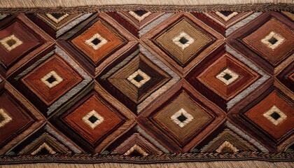 ultra detailed moroccan berber rug texture handwoven featuring bold diamond patterns in earthy tones