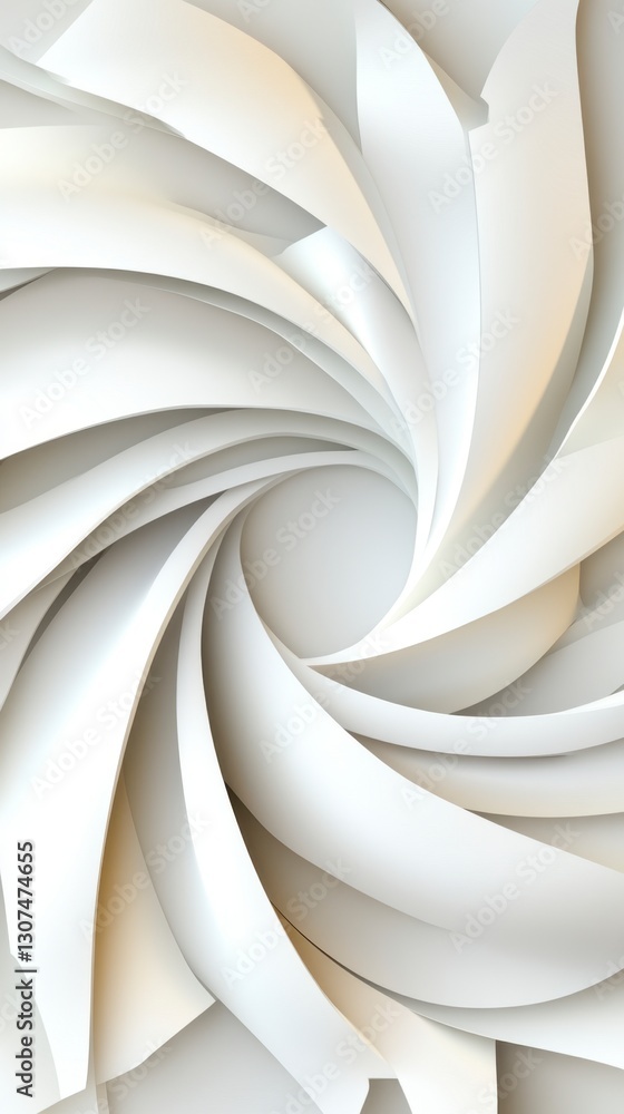 Aufkleber abstract swirling white petals create a vortex effect. soft lighting and subtle shadowing enhance th