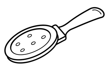 Pizza Cutter Line Art – Minimalist Kitchen Tool Vector

