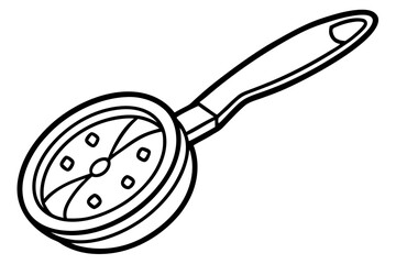 Pizza Cutter Line Art – Minimalist Kitchen Tool Vector

