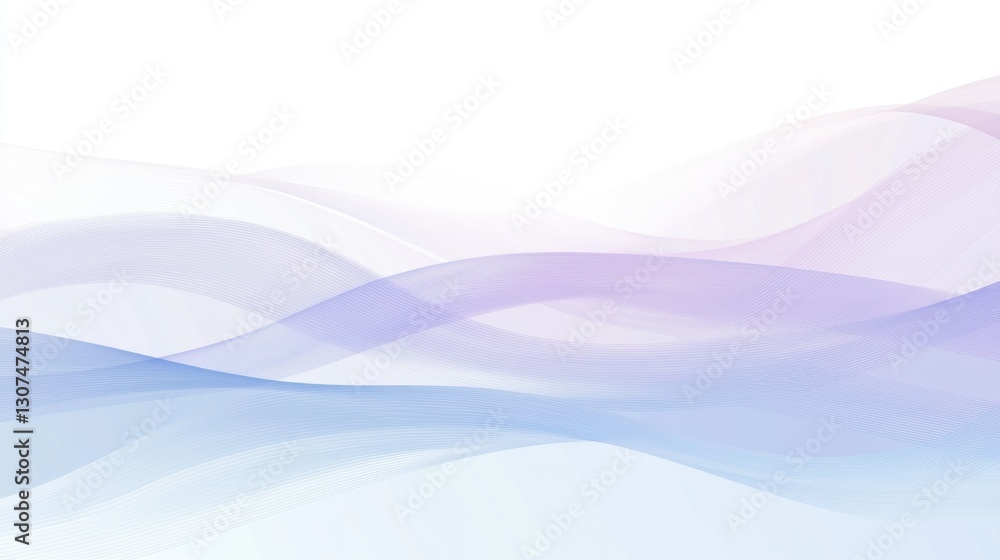 Poster abstract flowing lines displaying smooth curves and pastel color tones