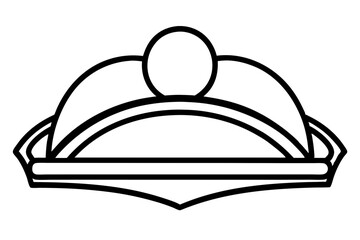 Elegant Line Art of Serving Tray – Hospitality Icon Vector

