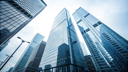 Corporate success in business architecture values of modern skyscrapers