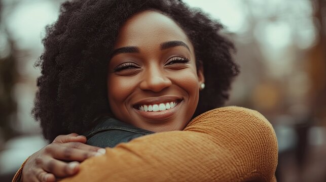 Woman embracing her partner while holding home keys.