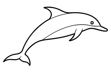 "Minimalist Dolphin Outline for Ocean and Marine Life - SVG Icon Design"

