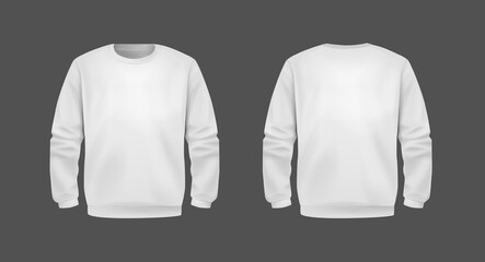 Stylish White Unisex Hoodie. Front and Back View. Sports hoodies. Cozy clothes.