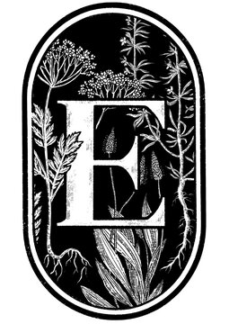 vegetal letter E