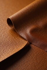 High-quality textured brown leather sample showcasing rich tones and subtle grain variations ideal for crafting luxurious goods