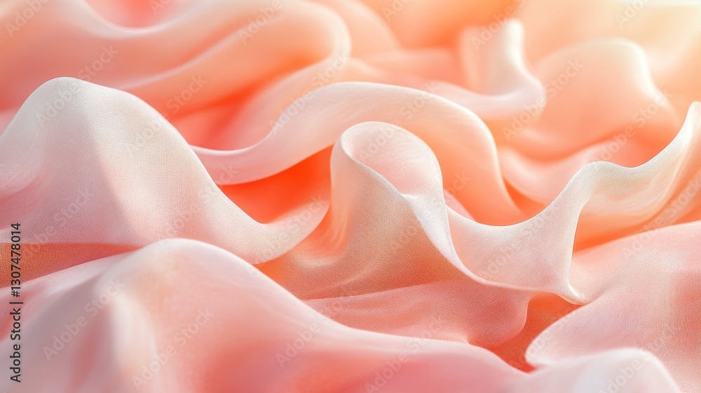 Poster Soft flowing fabric shows folds and curves with diffused lighting