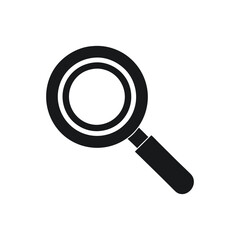 Black and White Magnifying Glass Icon for Search and Exploration