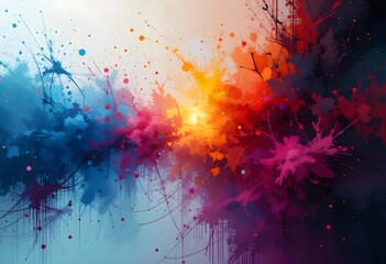 Obraz premium abstract background incorporating pixel distortions, vibrant color bursts, and a mix of smooth and rough textures for an edgy look
