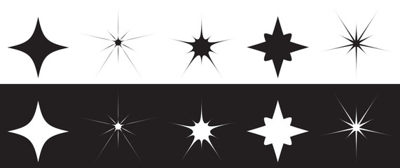 black star icons set.Vector illustration