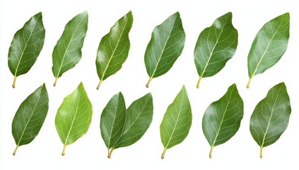 Fresh Bay Leaves Isolated on White