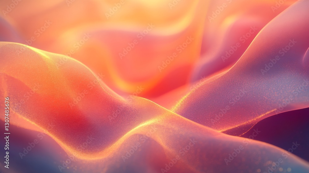 Poster abstract display of flowing fabric with warm and cool tones