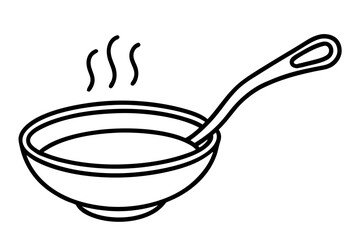 Minimalist Soup Ladle Outline Vector – Comfort Food Kitchen Icon

