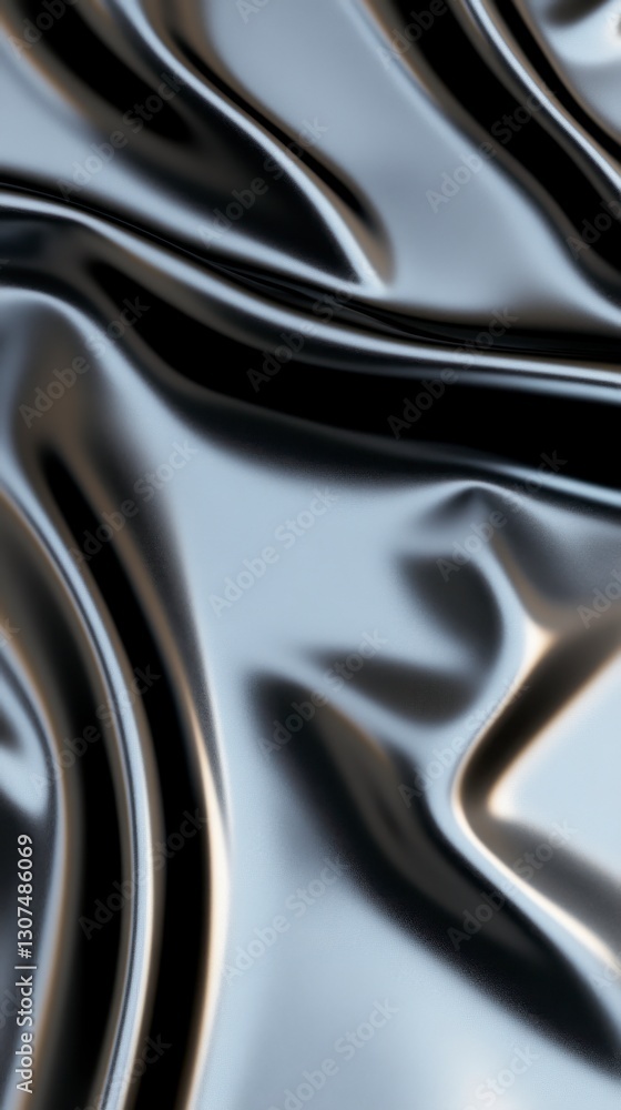 Poster abstract image of dark gray fabric with dramatic folds and soft lighting, creating a luxurious and e