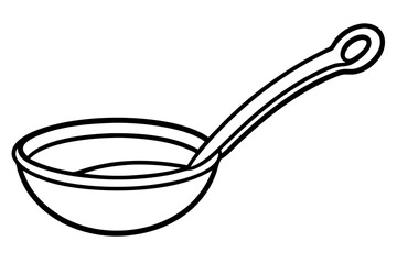 Minimalist Soup Ladle Outline Vector – Comfort Food Kitchen Icon

