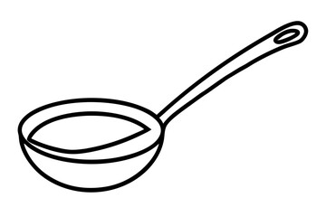 Minimalist Soup Ladle Outline Vector – Comfort Food Kitchen Icon

