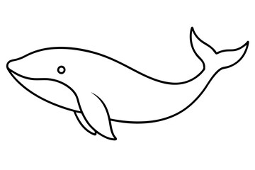 Obraz premium Minimalist Whale Line Art Vector – Ocean Conservation Illustration