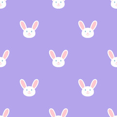 Seamless rabbit pattern featuring cute bunnies in soft pastel tones, perfect for creating custom fabric, wallpaper, and kids' designs