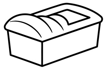 Modern Bread Box Line Art | Bakery Storage Vector Illustration

