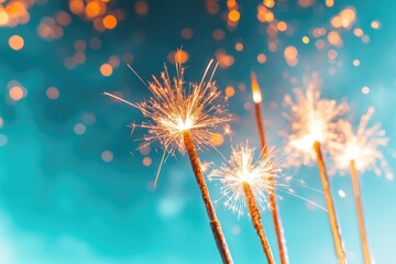 Obraz premium dazzling array of vibrant fireworks burst against night sky illuminating darkness with brilliant colors and trailing