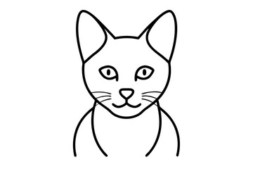 Simple and Modern Line Art of a Cat for Pet Theme

