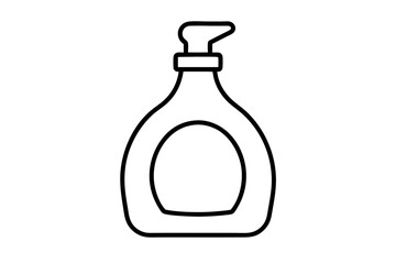 Minimal Line Drawing of Dish Soap Bottle for Home and Cleaning Design

