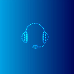 Low poly headphone icon vector design