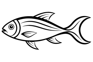 "Stylized Fish Flowing Line Art for Aquatic Theme Illustration"

