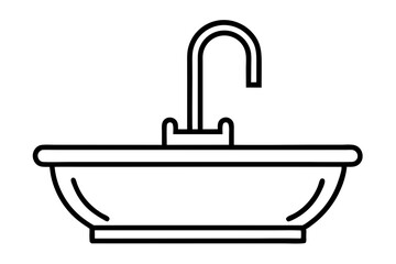 "Stylized Line Art of a Kitchen Sink for Home Improvement - SVG Vector Design"

