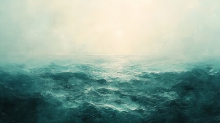 Fototapeta premium The turbulent ocean beneath a cloudy and bright illuminated sky
