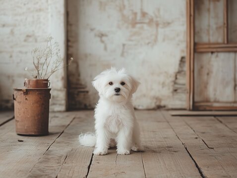 white dog