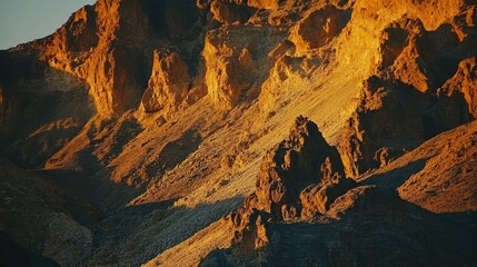 Golden Hour in the Desert: Majestic Rock Formations at Sunset